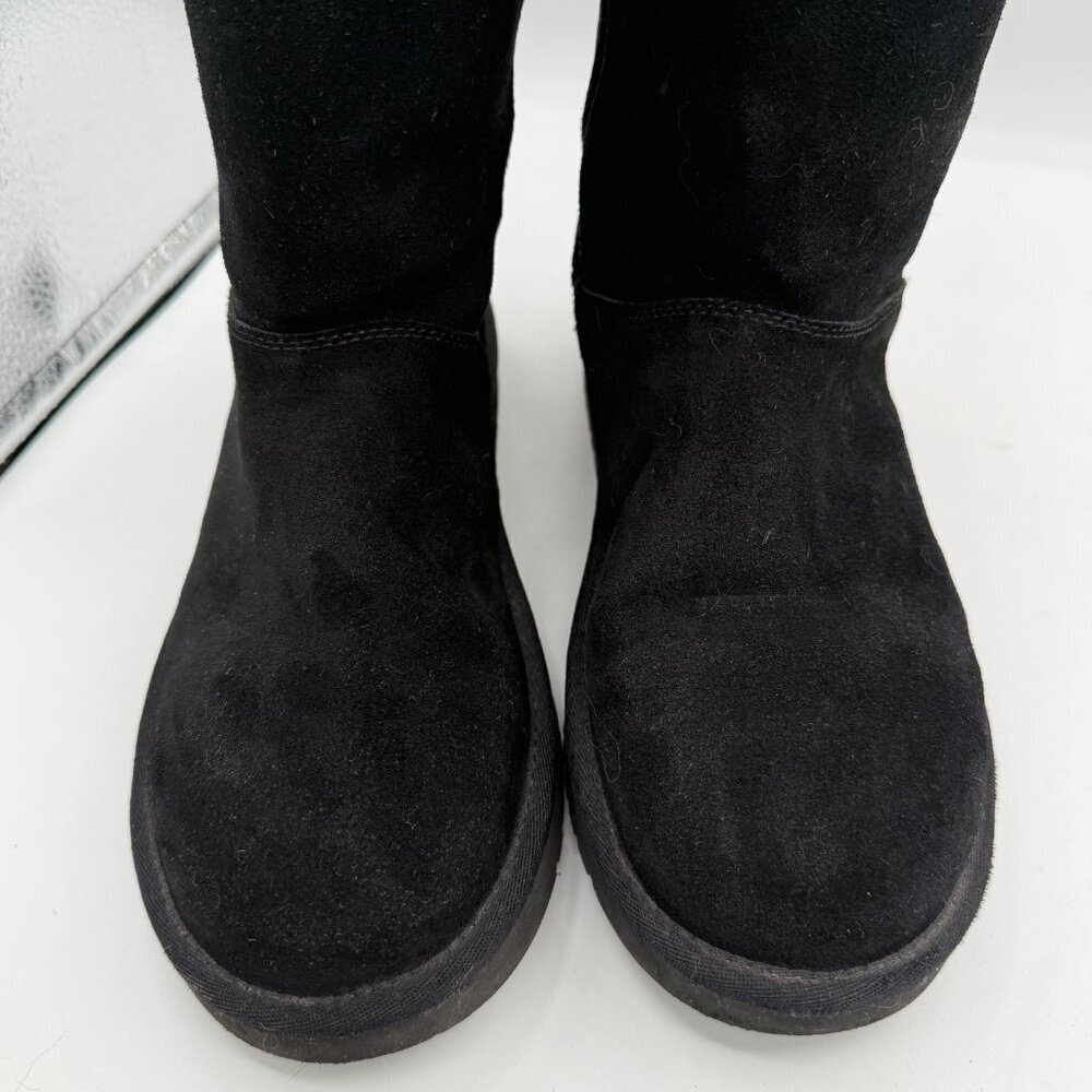 Koolaburra By UGG Aribel Tall Boots Womens Size 9 Black Suede Shearling - Picture 6 of 12
